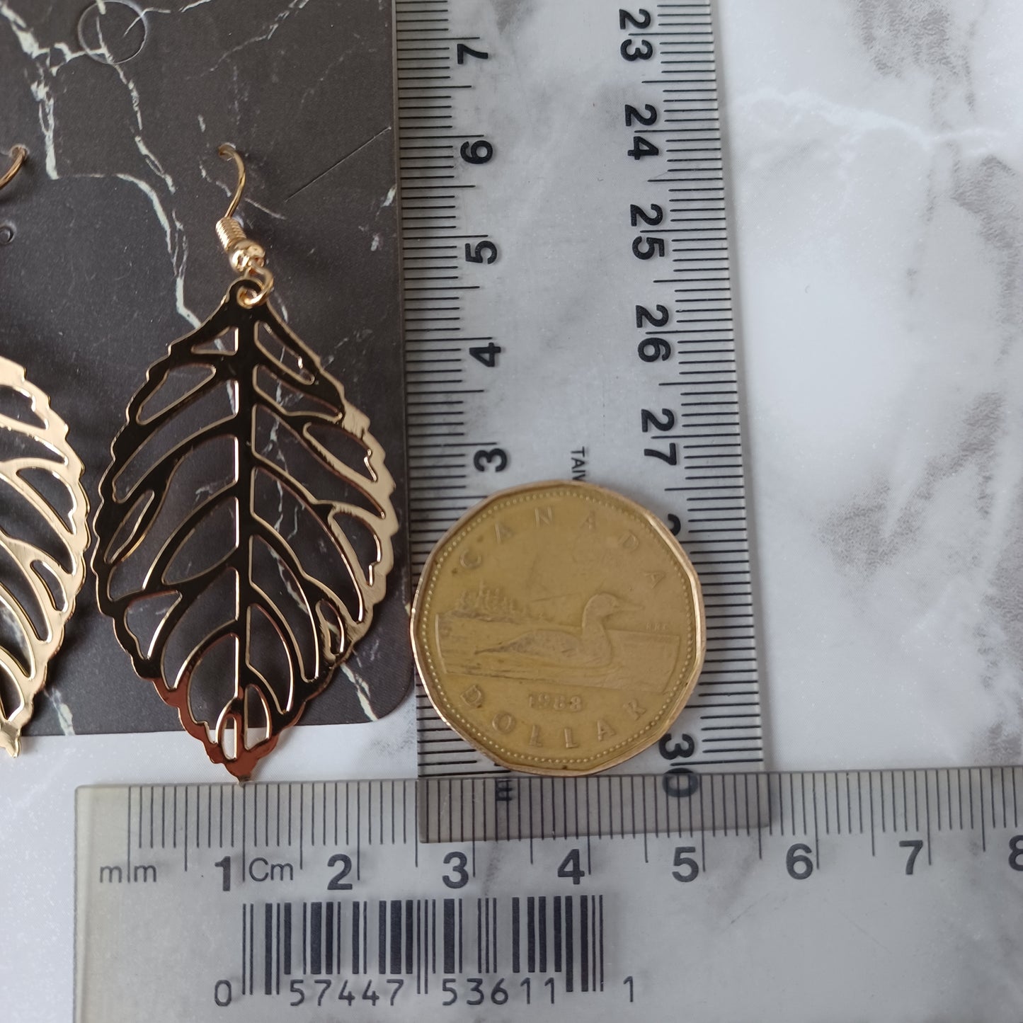Boucles d'oreilles feuille d'or/Earrings gold leaf