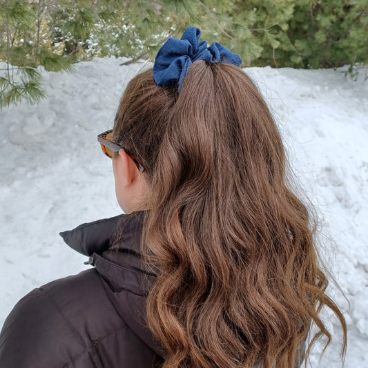 M-Chouchou-Bleu marine/M-Scrunchie-Navy blue
