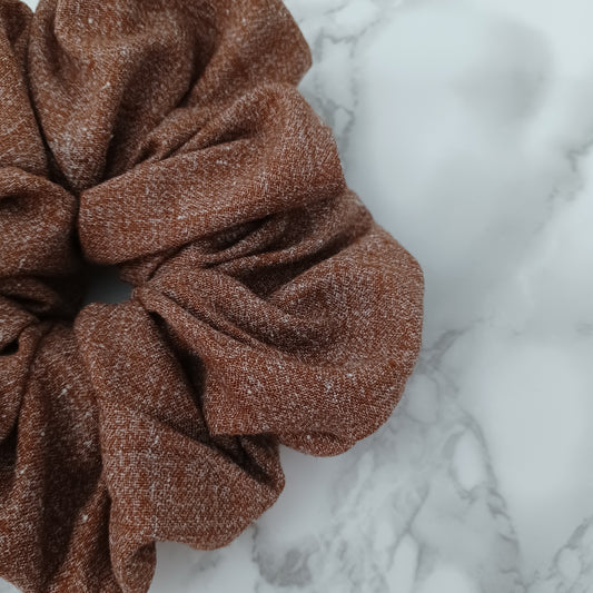 XXS-Chouchou-Marron orangé et blanc/XXS-Scrunchie-Orange-brown and white