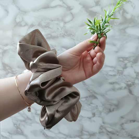 XXL-Chouchou-Champagne satiné/XXL-Scrunchie-Champagne satin